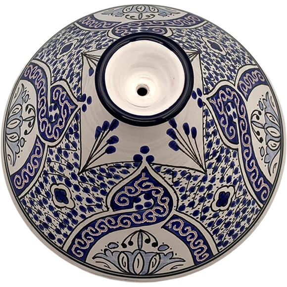 Williams Sonoma Tagine Hand-Painted Blue Moroccan Ceramic Cookware Lid Only - Picture 5 of 6